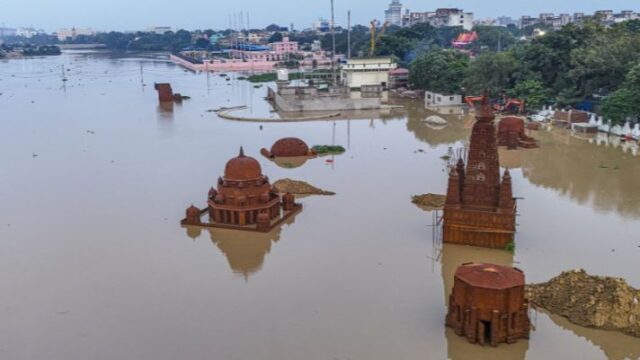 Flooded areas in Bihar impacting local communities